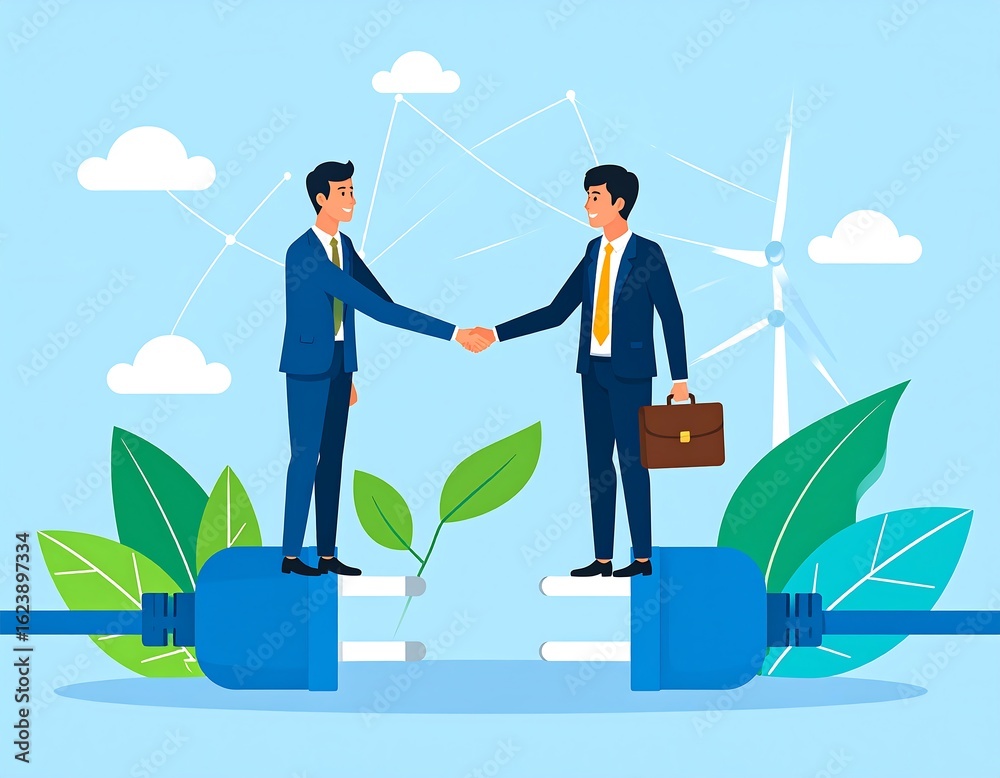 Obraz premium Business collaboration in sustainable energy