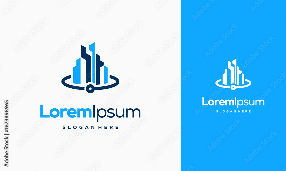 Fototapeta premium House Technology logo designs concept vector, Pixel Building logo template