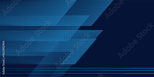 Abstract blue banner design vector, dynamic sporty horizontal background template for media promotion or web banner