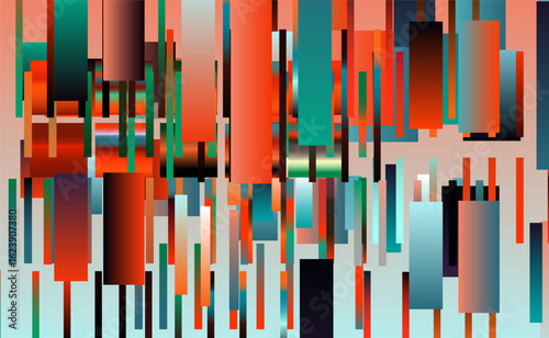 Glitch art background with colorful chaotic lines.