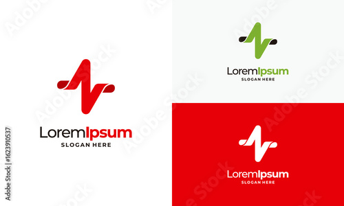 simple pulse logo template, Simple HealthCare logo template, Health Center Logo designs vector illustration