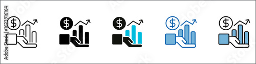 Profit Icon Pack Multistyle Illustration