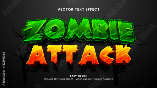 zombie attack editable text effect