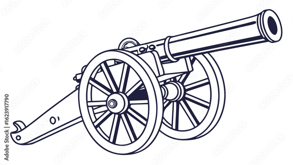 Fototapeta premium Illustration of a classic cannon