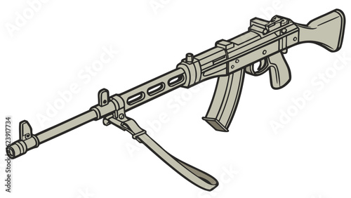 Detailed illustration of a rifle