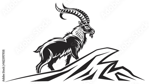 Ibex standing on rocky terrain