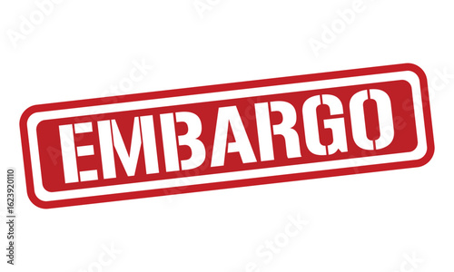 EMBARGO red stamp text vector, rubber stamp