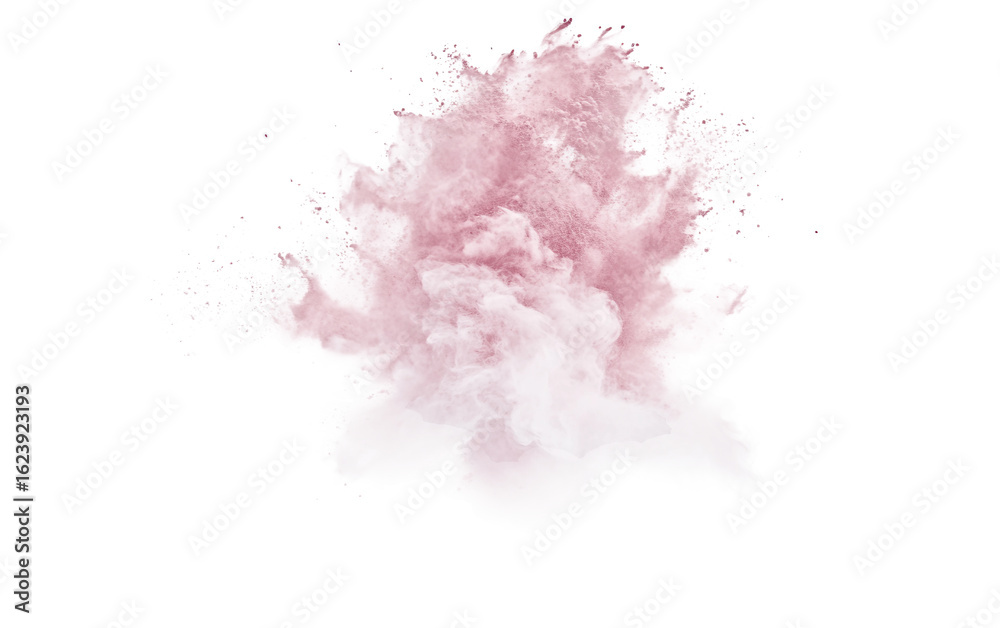 Naklejka premium Artistic explosion of vibrant powder creating a cloud of color in a dramatic suspended form isolated on transparent background PNG