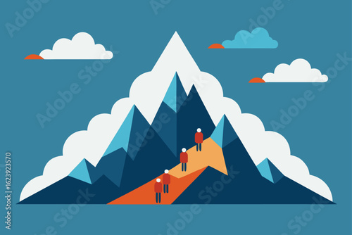 vector illustration of mountain landscape with mountains