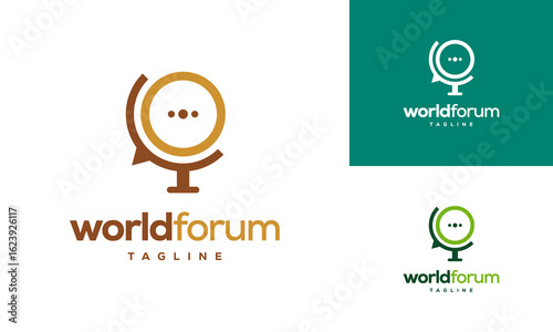 World Forum logo designs concept vector, World Talk logo symbol designs, Discuss symbol