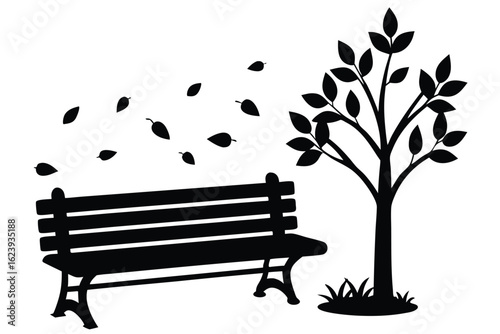 peaceful-vector-illustration-of-a-wooden-bench-in- (1).eps