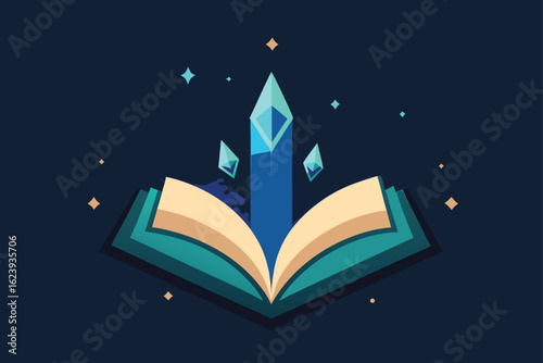 magic book with magic wand
