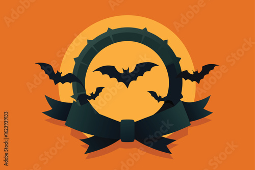 halloween-wreath-made-of-bats-and-ribbon-from-doll.eps