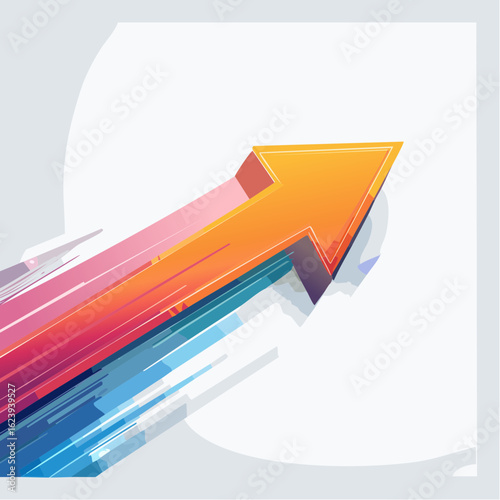 colourful arrow. dynamic moving arrow representing speed, acceleration, fast.
