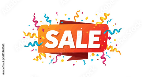 Promotion and sale sale banner template vector design for promotional offers and discounts with colorful confetti decoration vector