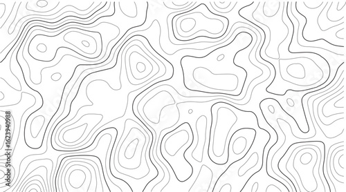 Topography elevation map design in clean white vector contour style with seamless grid background, perfect for geographic and mapping artwork