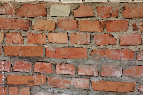 Texture of old brick wall as background  closeup