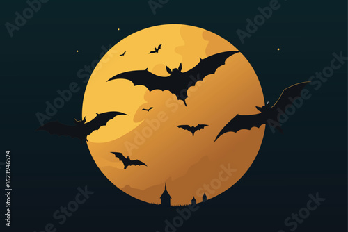 black-bats-flying-across-the-moon---ideal-for-part.eps