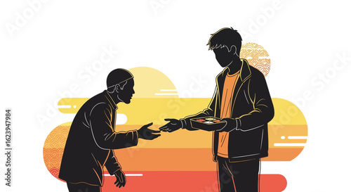 Helping Hand to Needy Person. Charity, Social Support, and Compassion. Giving Aid to the Less Fortunate.