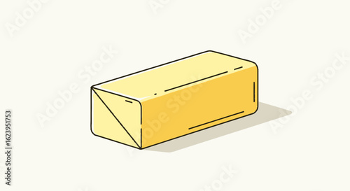 Wrapped Butter Stick Illustration. Simple Minimalist Food Icon Design.