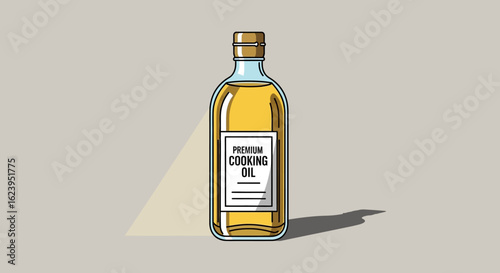 Premium Cooking Oil Bottle Vector Illustration for Kitchen & Food Preparation