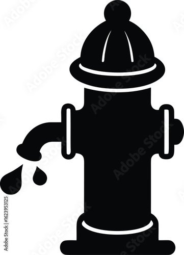 fire hydrant spraying water vector art illustration