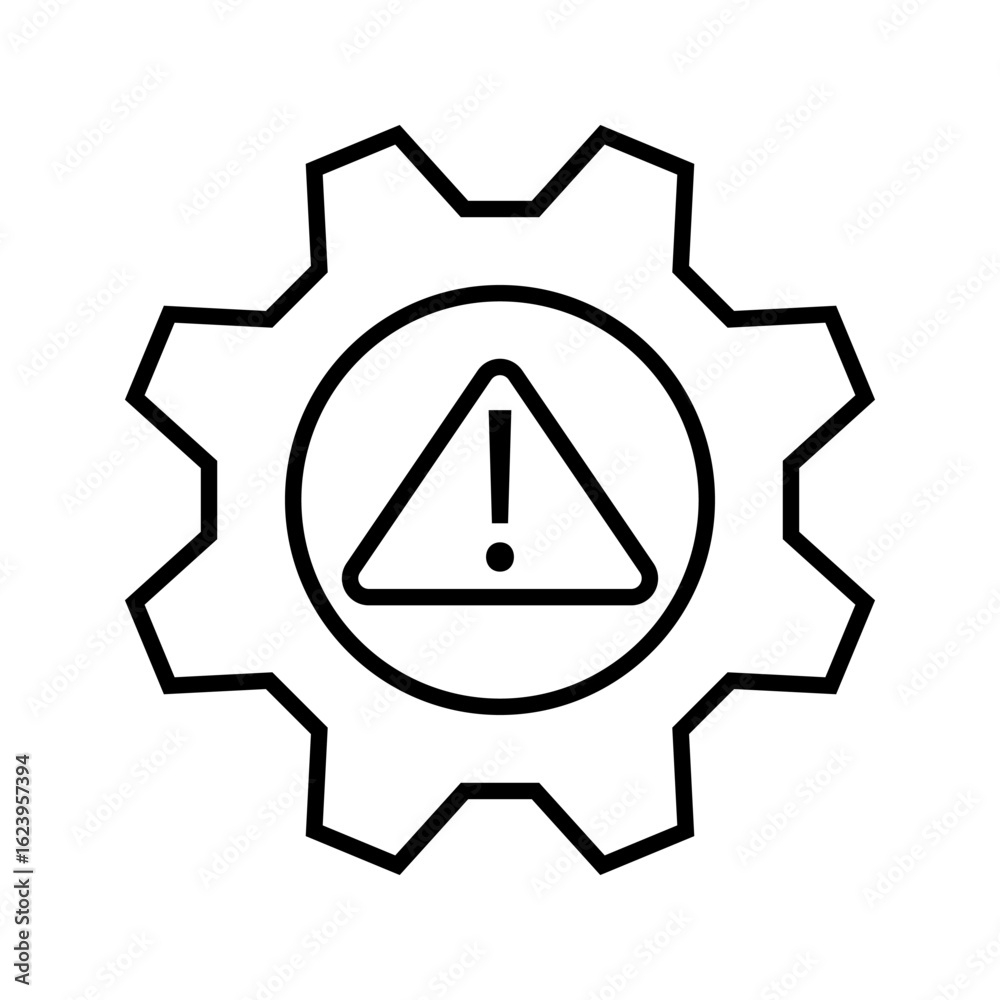 System Process and Settings Error Icon for Technical Maintenance Warning and Machine Failure Alert
System Process and Settings Error Icon for Technical Maintenance Warning and Machine Failure Alert