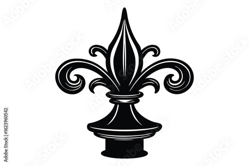 antique candlestick with a flower art vector light