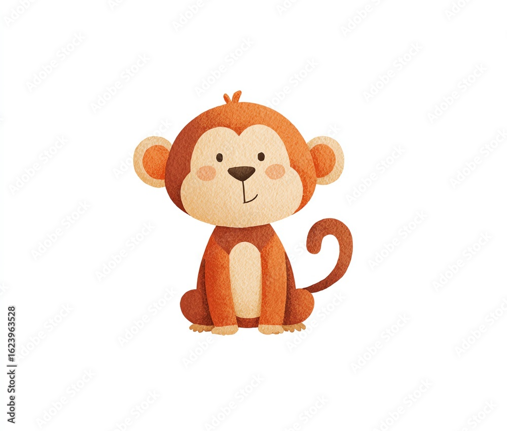 Obraz premium Cute Cartoon Monkey Illustration