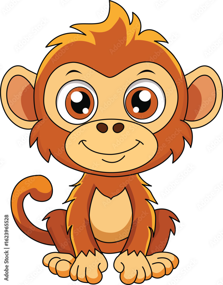 Fototapeta premium Funny Cartoon Monkey
