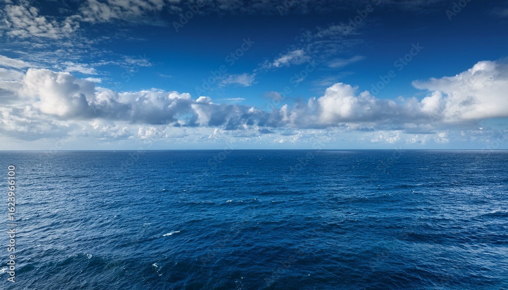 Fototapeta premium vast expanse of the atlantic ocean deep blue waters stretching to the horizon under a dramatic sky perfect for travel nature and ocean themed projects ocean oceanscape