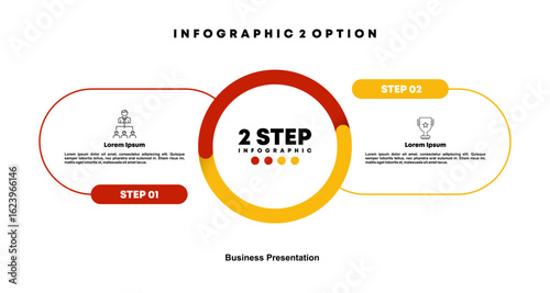 Vector circle arrows infographic, cycle diagram, graph, presentation chart. Business concept with 2 options, parts, steps, processes.	