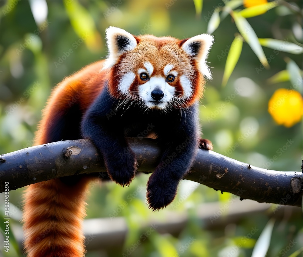 Fototapeta premium red panda in tree