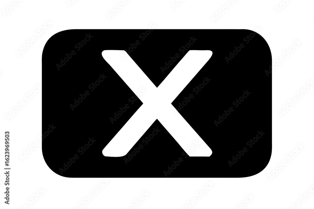 Obraz premium Yes and no, a red cross symbol on a web button for a negative choice