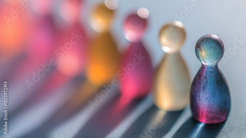 Wallpaper Mural Colorful Wooden Peg Dolls in a Row, Symbolizing Order and Design for Creative Posters and Lifestyle Illustrations Torontodigital.ca