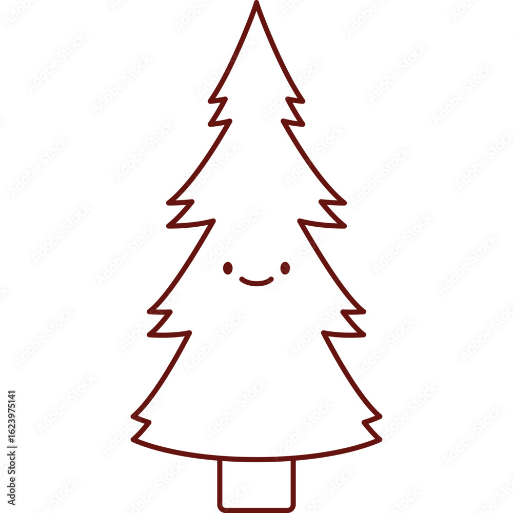 Fototapeta premium Flat Vector Evergreen Pine Design