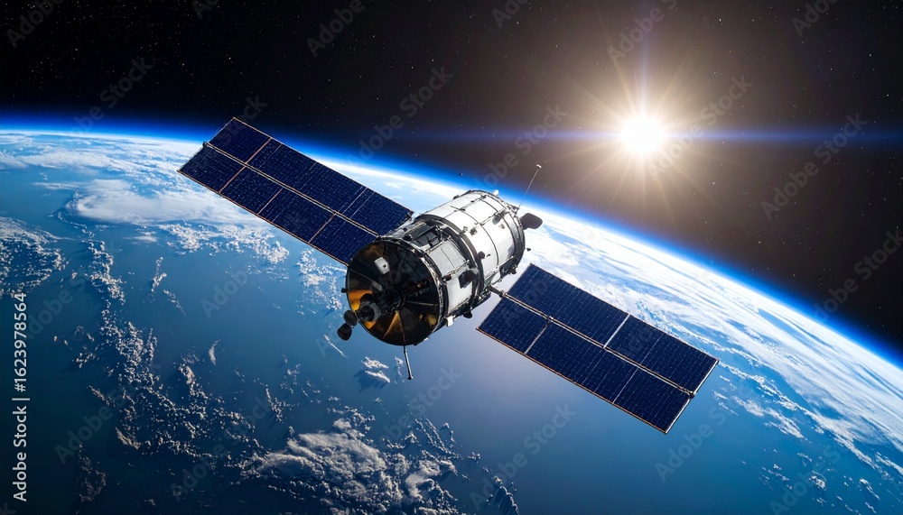 Obraz premium artificial satellite floating in space