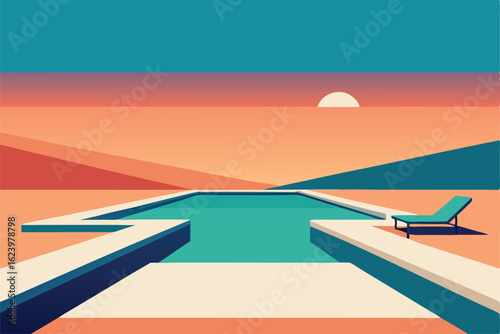 aerial view of poolside landscape with wooden dseck (29).eps