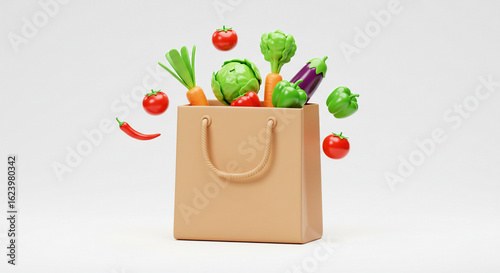 3d cartoon vagetable with 3D cartoon bag 