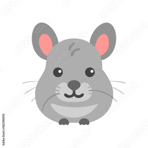 Cute Cartoon Chinchilla Vector Illustration on Black Background for Designs