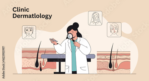 Dermatologist Examines Skin Structures And Hair Follicles For Aesthetic Procedures