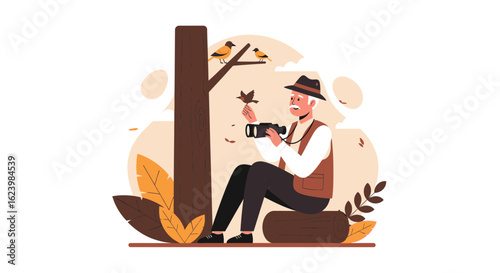 Elderly Man Captures Birds in Their Natural Habitat Using Professional Camera
