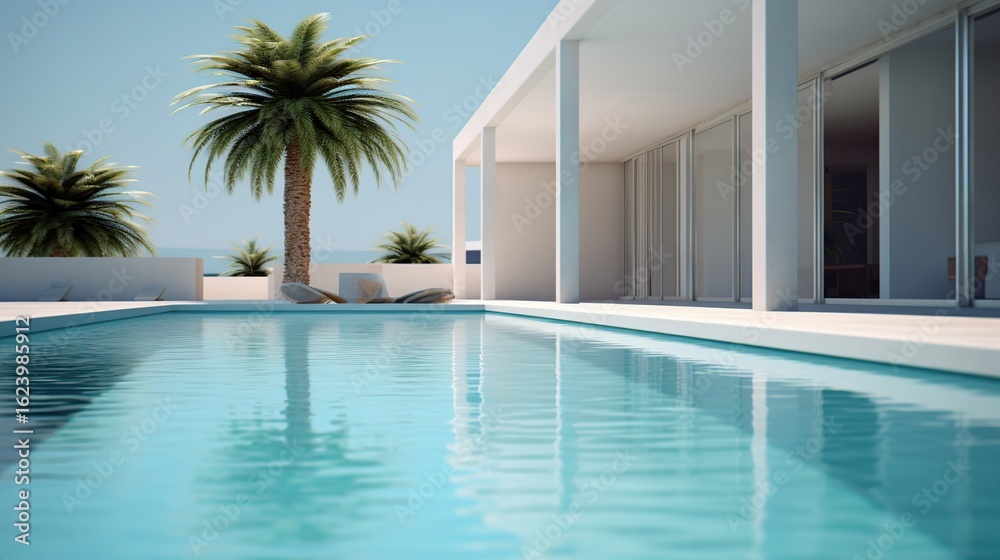 Fototapeta premium luxury swimming pool in the villa area