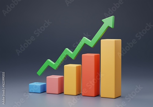 Colorful Bar Graph with Rising Green Arrow Illustrating Positive Business Growth and Financial Success Free Download Colorful Bar Graph with Rising Green Arrow Illustrating Positive Business Growth and Financial Success - GFXLoad