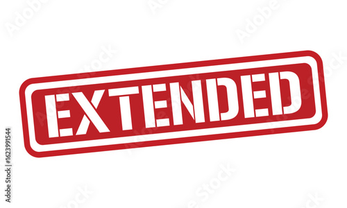 EXTENDED red stamp text vector, rubber stamp