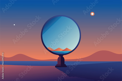 haunted mirror in surreal dreamscape   (1).eps