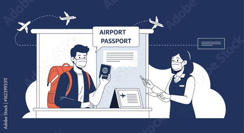 Safe Air Travel During Pandemic With Passport Control At Airport