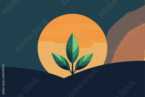 minimalist spring wallpaper with leaves and sunlig.eps