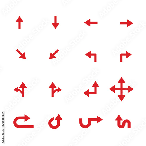 Traffic Regulatory Sign. Road Direction Arrow Icon Vector Illustration.