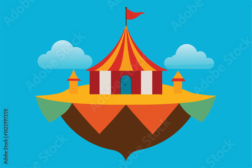 ship and circus tent merged into a fantasy island  (1).eps